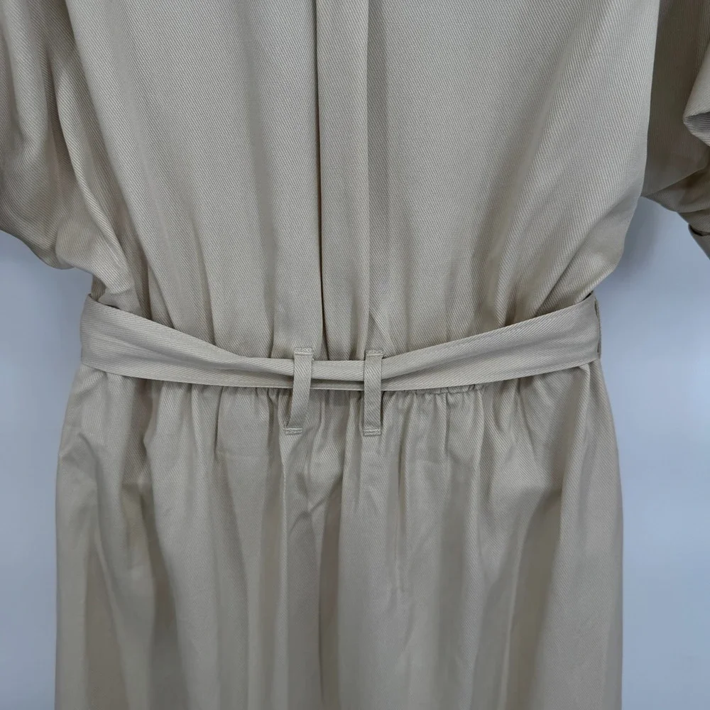 Scotch & Soda Utility Button Front Dress Womens S Khaki Tan Tencel Belt Pockets - Picture 7 of 13
